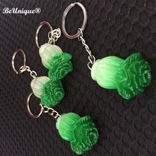 Creative Simulation Vegetables keychains Resin cabbage key ring Plant Cell Phone Charm Bag pendant Decor Promotion Gifts
