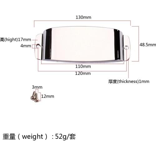 Stainless Steel Bass Guitar Bridge & Pickup Cover for Electric Bass Guitar Parts