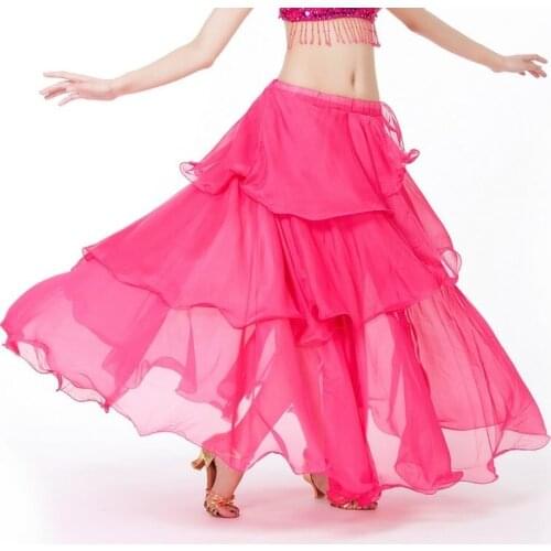 New 2017 One Size Women Adult Dance Costume Sexy Belly Dance Costume Cake Belly Skirt Fashion Swing Purple Blue Red Belly Skirt