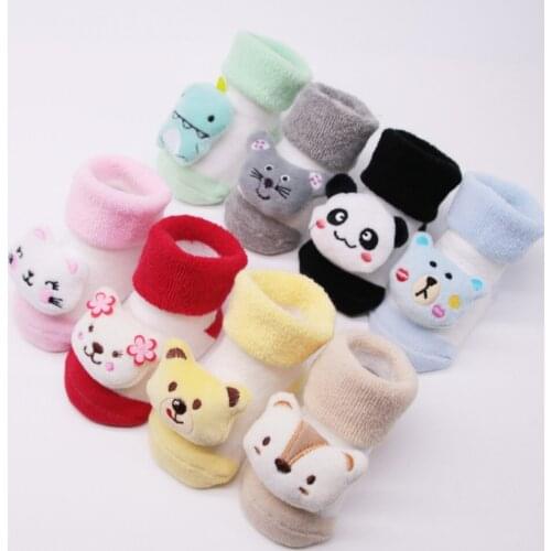 2021 New Baby Socks Cute Animal Floor Socks Non-slip Cotton Cartoon Doll socks Baby Girls Boys Winter Autumn Thicken Warm Shoes