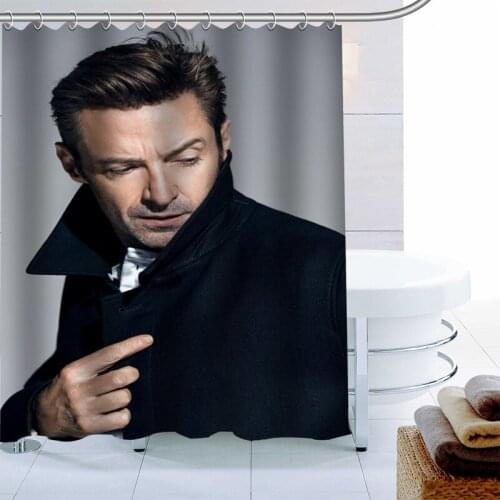 New Arrival Hugh Jackman Shower Curtain Polyester Fabric High Defintion Print Bathroom Curtain Waterproof 12 Hook Bath Curtain
