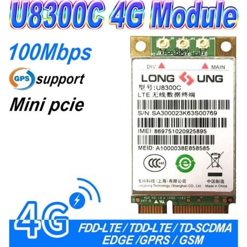 U8300c LTE WCDMA td-scdma 3G 4G mini PCIe support GPS original wireless module