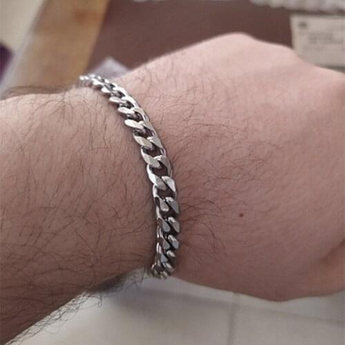 Punk Mens Bracelets Stainless Steel Curb Cuban Link Chain Bracelets Men Women Wholesale Jewelry Hip Hop Rock Bracelet