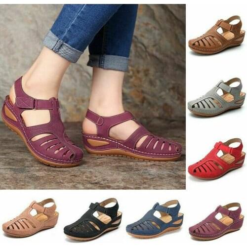 Womens Ladies Fashion Casual Summer Orthopedic Sandals Comfy Closed Toe Mules Slippers Flat Shoes HOT Large Size Breathability