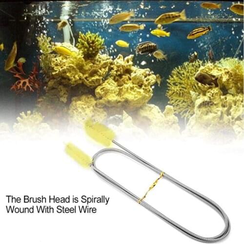 155cm Fish Tank Water Pipe Brush Aquarium Filter Cleaning Brush Stainless Steel Pipe Joint Spring Brush Fish Tank Cleaning Tool