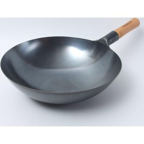 Frying Pan Household Gas Cooker Wrought Iron Old Type Non Coated Non Stick Round Bottom Chinese Wok Pot