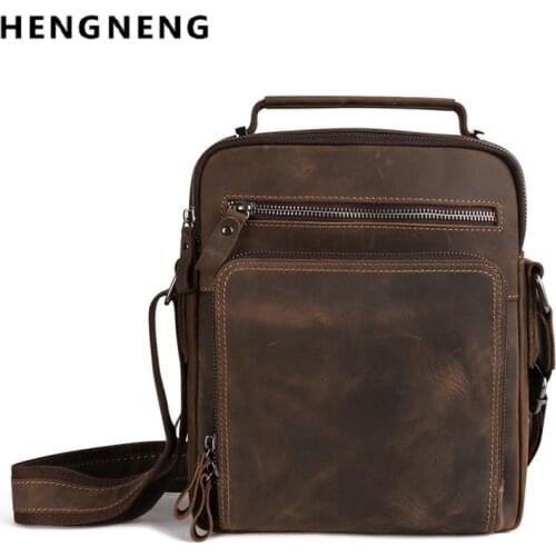 New Genuine Leather Bag Messenger Bag Men Shoulder Handbag Leather Crossbody Bags For Men Luxury Handbags Flap Pocket