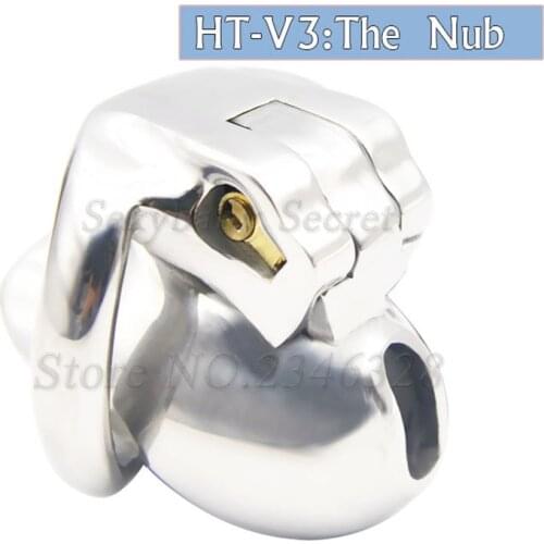 New Design HT V3 Super Short 316 Stainless Steel Male Chastity Device with Locking ,Penis Rings,Cock Cage,Adult Sex Toys For Man