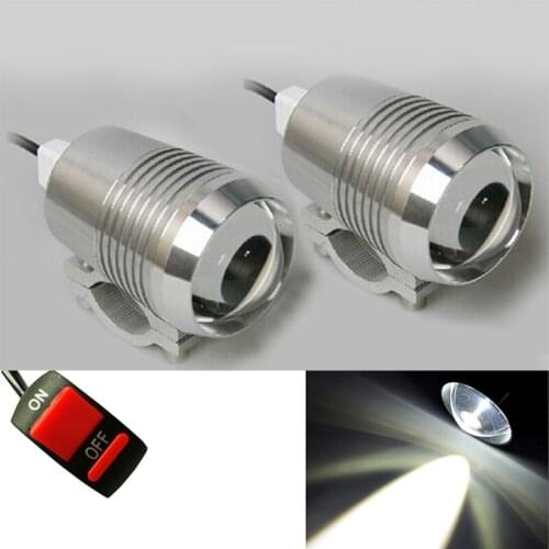 Motorcycle LED Headlights 12v 6500K White super bright fog spot lamp 1200LM LED Moto work lights Headlamp Motorbike Spotlight