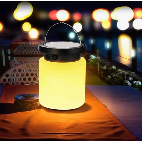 LED Colorful Silicone Lantern Light Solar USB Dual Power Breathing Outdoor Lamp Outdoor Hanging Solar Powered LED Light