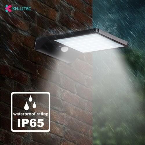 KHLITEC Solar Power Street Light 450LM 36 LED PIR Motion Sensor Lamps Outdoor Street Waterproof Wall Light Garden Security Lamp
