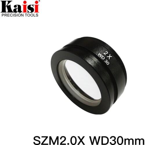 Kaisi SZM2.0X Auxiliary Objectives Len For Stereo Microscope Binocular Trinocular Microscopio Accessoires WD30mm