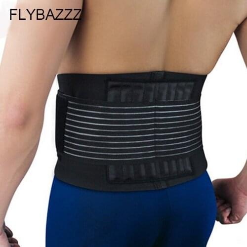 FLYBAZZZ High Elastic Breathable Double Bandage Adjustable Straps Waist Brace Support Pad Belt Protector Bodybuilding Equipment