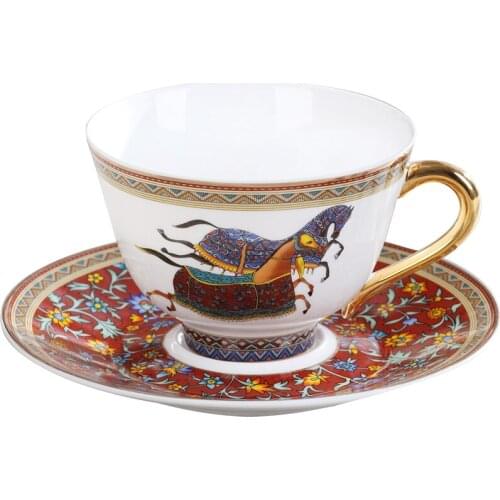 Top Grade Bone China Coffee Cup Creative European Tea Cup Set And Saucer Home Party Afternoon Tea Teacup Porcelain Nice Gift