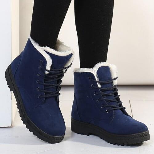 Women Boots Warm Snow Boots 2019 Heels Winter Boots Female Fur Plush Insole Ankle Boots For Women Shoes Winter Warm Botas Mujer