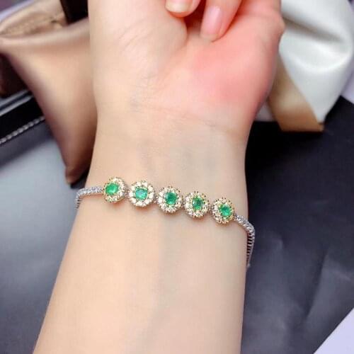 2020 new fashion emerald/ sapphire/ ruby/candy tourmaline gem bracelet for women jewelry certified natural gem real 925 silver