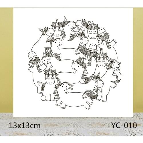 ZhuoAng Smiling Unicorn Clear Stamps For DIY Scrapbooking/Card Making/Album Decorative Silicon Stamp Crafts