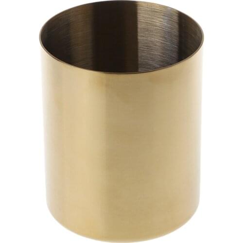 Golden Pen Pencil Pot Holder Container Organizer Home Desk Stationery Decor