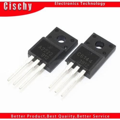 2pcs/lot 2SA2222 2SC6144 TO-220F 1pairs 1pcs A2222 + 1pcs C6144 TO-220 In Stock