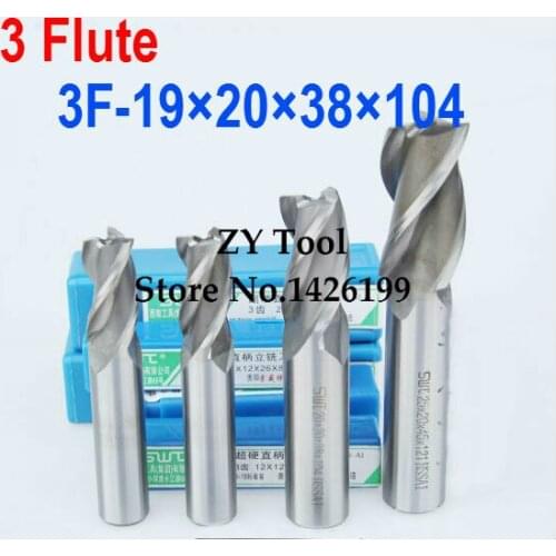 2 pcs/set 19MM 3 Flute HSS & Aluminium End Mill Cutter CNC Bit Milling Machinery tools Cutting tools.Lathe Tool