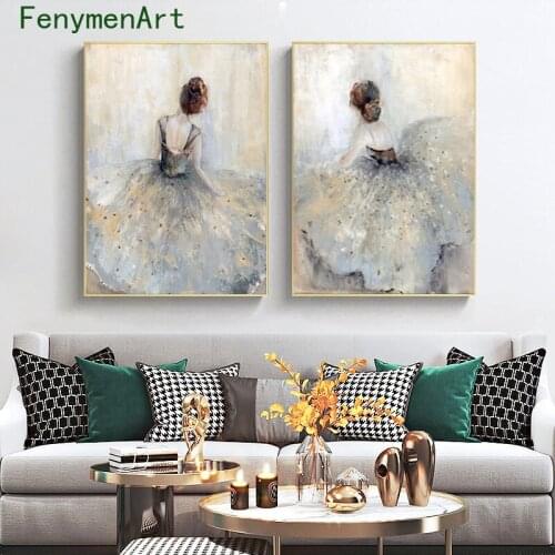 Abstract Decorative Paintings Girl Dancing Ballet Wall Posters And Prints Nordic Wall Art Pictures For Living Room Bedroom Decor