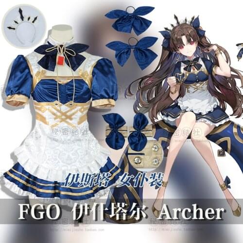 Anime!Fate/Grand Order FGO Ishtar Archer Maid Dress Lovely Uniform Cosplay Costume Halloween Carnival Party Outfit For Women NEW