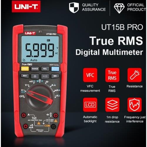 True RMS Digital Multimeter VFC anti-jamming startup mode Voltage Current Resistance Capacitance Manual / automatic range