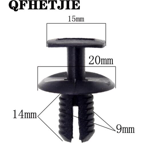 Car Fastener Clip 100PCS Black YT-1468 Engine Cover Lined Bumper Piercing Pin Push-type Rivet for BMW Car Repair Clip