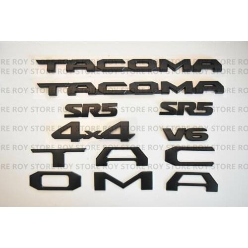 For 16-18 Tacoma Tag MATTE Black Door Emblem Decal Badge Nameplate 12 pcs