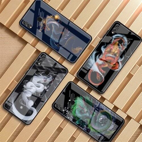 Dragon Luxury Tempered Glass Phone Case Cover For Huawei P20 P30 P40 Lite PRO Mate 20 30 Lite Pro