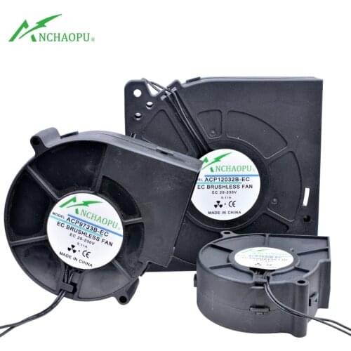 EC brushless turbo fan cooling fan DC20V AC110V 120V 220V 240V Ball bearing 2-wire 70mm 7530 97mm 9733 120mm 12032 size optional