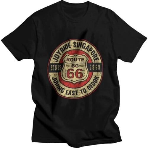 Grunge Historic Route 66 T-shirt Men Graphic T Shirt Short Sleeve 100% Cotton America Highway Mother Road Tshirt Urban Tee Tops