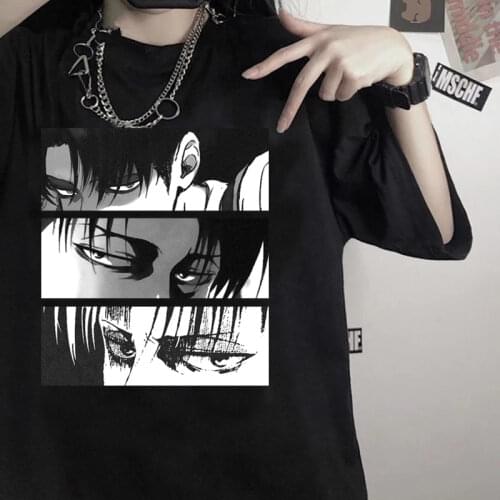 Japanese Anime Attack on Titan T Shirt Men Kawaii Cartoon Shingeki No Kyojin T-shirt Harajuku Titans Attack Graphic Tees Mlae