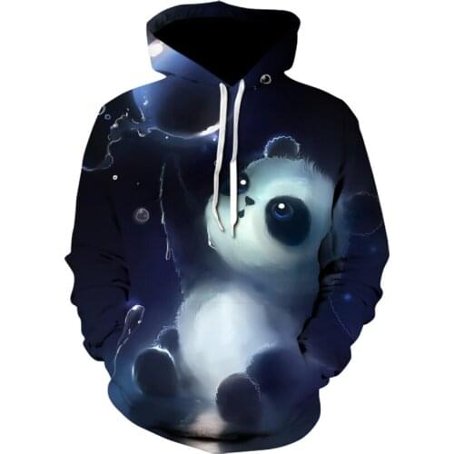 Harajuku womens jerseys girl kawaii 3D animal print jerseys cute panda cat lion pullover womens jerseys