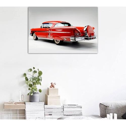 HD Prints Home Chevrolet Bel Air Impala Classic Cars Decor Painting Poster Wall Art Canvas Modular Frame Picture For Living Room