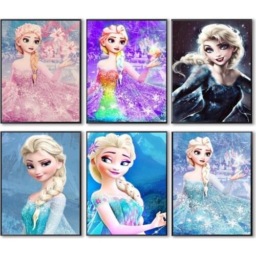 Disney Princess Cartoon Oil on Canvas Painting Wall Art Posters and Prints Wall Art Pictures for Children Room Home Decoration