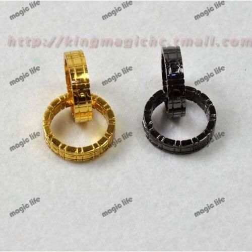 Best Selling black&gold Magic ring cross fingers Himber Ring Linking Ring magic toys magic props