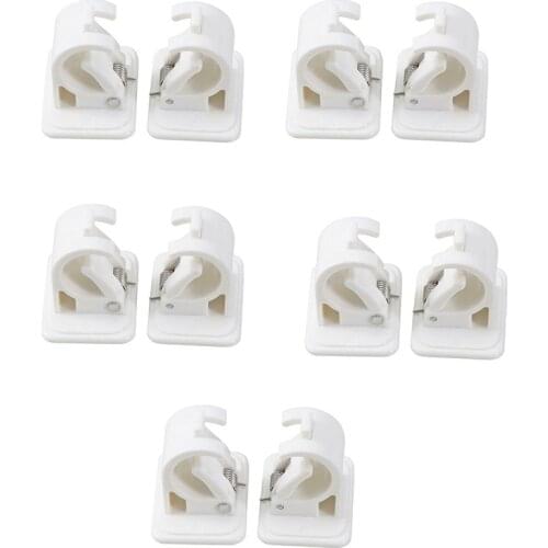 10 PCS Self Adhesive Hooks Rod Bracket Towel Curtain Bracket Drapery Pole Hanging Rod Clip Wall Hooks