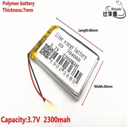 3.7V lithium polymer battery 704060 074060 2300mah MP5 7 inch MP4 navigator security products
