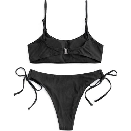 ZAFUL Micro Bikinis Solid Color Women Swimwear Sexy Push Up Bikinis Set Swimming Bathing Suit Beachwear Summer Brazilian Biquini