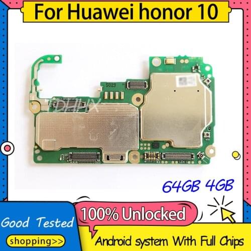 Unlocked 64GB 128G ROM For HUAWEI Honor 10 Mainboard,Original Logic Board 4G RAM For HUAWEI Honor 10 Motherboard With Full Chips