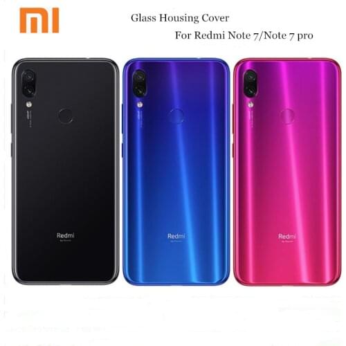 Original For Xiaomi Redmi Note 7 Pro Back Battery Cover Glass Panel Rear Housing Case For Redmi Note7 Mobile Phone Replace Parts
