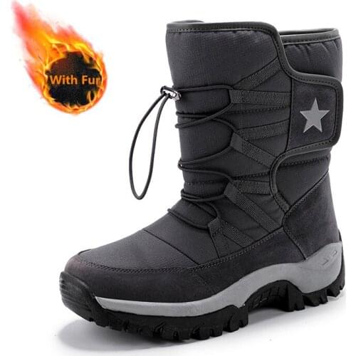 Casual Quilted Boots Men Winter Outdoor Platform Non-slip Snow Footwear Large Size High Sneakers for Male Warm Short Plush Shoes