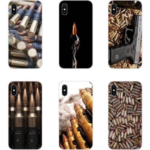 Transparent Soft Cover For Samsung A10 A30 A40 A50 A60 A70 M30 Galaxy Note 2 3 4 5 8 9 10 PLUS Loose Gold Bullets gun Bullet New