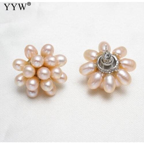 Sale 2 color Stud Earrings Freshwater Pearl Earrings For Holiday Party Elegant Earring Wedding Banquet Female Gifts Jewellery