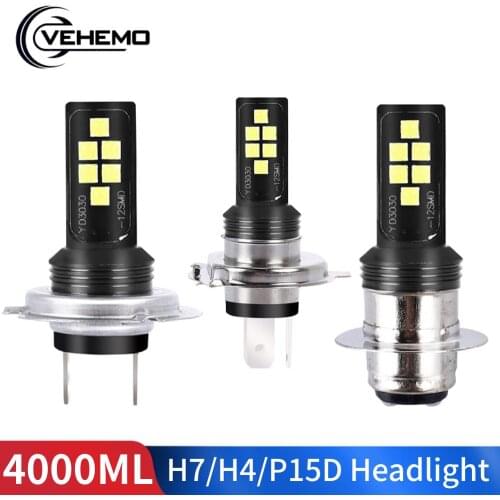 H7 LED H4 P15D LED Motorcycle Headlight Bulbs Auto Hi/Lo Far Fog Light Motorbike Moto Headlamp Ebike Car Light