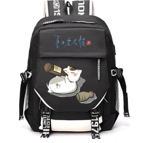 Unisex Anime Cartoon Natsume Yuujinchou Takashi Natsume Madara Outdoor Travel Rucksack Casual Schoolbag Student Backpacks