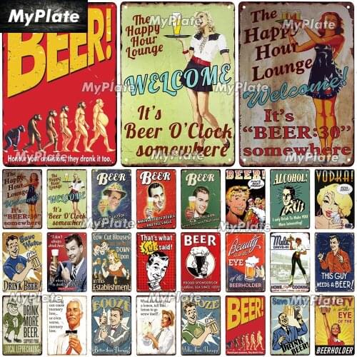 Drink Beer Vintage Metal Sign Tin Sign Vintage Decoration Plaque Home Wall Decor Bar Sign Home Decor Poster Wholesale