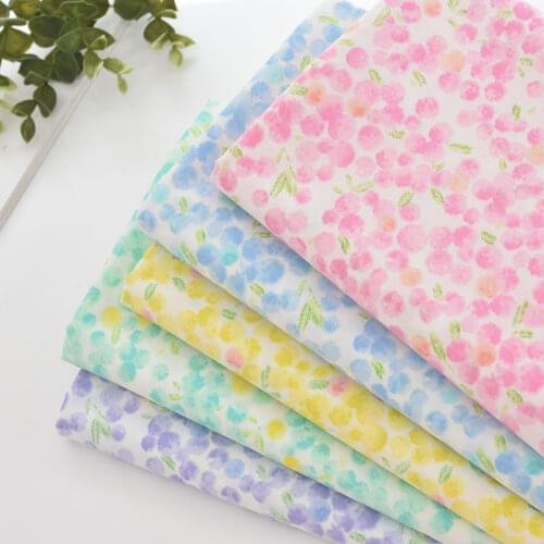 Japan vintage cotton handwork fabric art Retro style Hand painted flowers fabric for DIY Bag 0.5meter