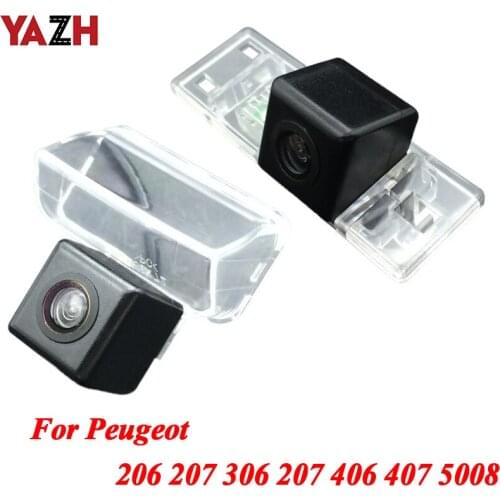 YAZH For Peugeot 406 407 5008 206 207 306 307 Rear view camera With Parking Line Waterproof Night Vision 4LED CCD back up camera